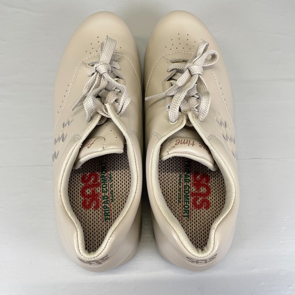 SAS Free Time Shoes Womens Size 8.5 M Bone Beige Leather Walking Comfort Sneaker - Picture 6 of 10